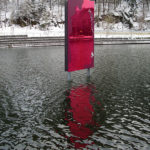 <p><strong>Coating:</strong> <strong>Colour glazed, sealed with clear coat, mirror polished<br />
</strong>Raymund Kaiser, UELFE DISPLAY, 2013, Ülfebad in Radevormwald<br />
Stainless steel mirror, 320 x 175 cm, colour glazed<strong><br />
</strong></p>
