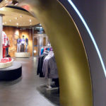 <p><strong>Jonas store construction, Esprit Shop, archway from MDF, PS real metal coating brass, polished</strong></p>
