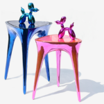 <p><strong>Table, 2023, Lasur Pink & Blau auf Edelstahl poliert<br />
</strong></p>
